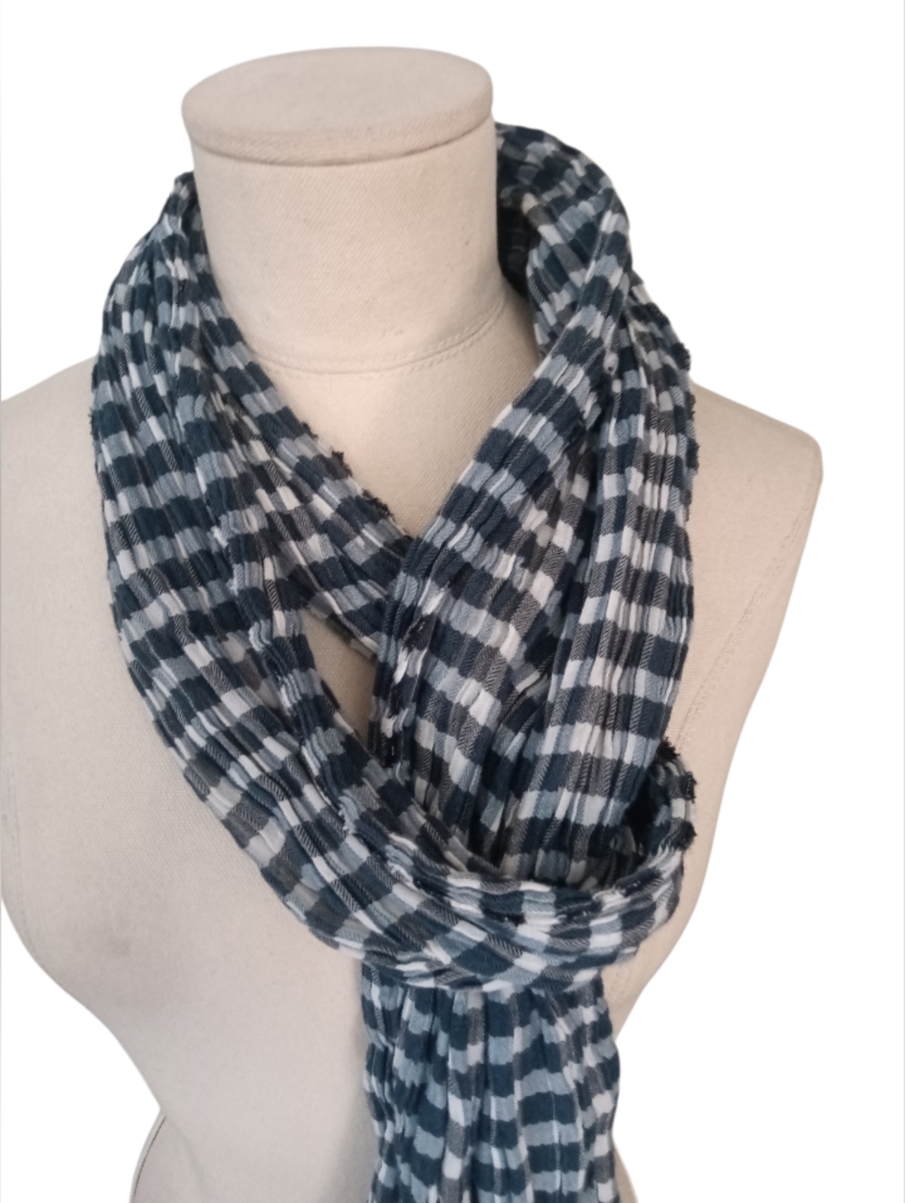 Lacoste Black And White Cotton Long Scarf Made In Italy EUC